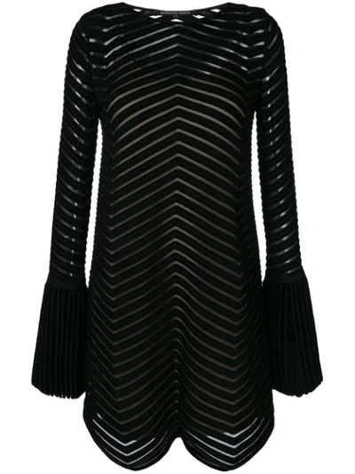 Shop Antonino Valenti Flared Embroidered Dress In Black