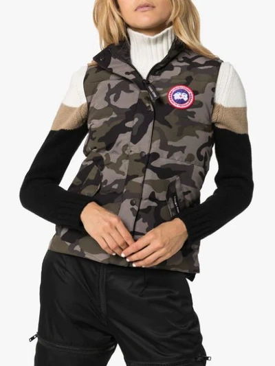 Shop Canada Goose Freestyle Camouflage Print Padded Vest In 831 Green