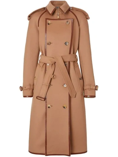 Burberry Convertible Leather-trimmed Wool And Cashmere-blend Trench Coat In  Brown | ModeSens