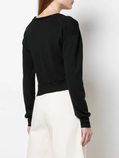 Shop Rosetta Getty Wrap Front Sweater In Black