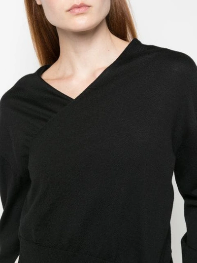 Shop Rosetta Getty Wrap Front Sweater In Black