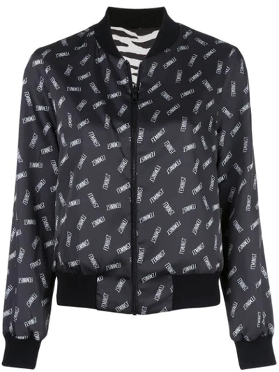 Shop Alice And Olivia Lonnie Reversible Bomber Jacket In Black