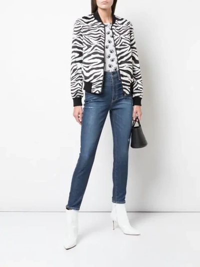 Shop Alice And Olivia Lonnie Reversible Bomber Jacket In Black