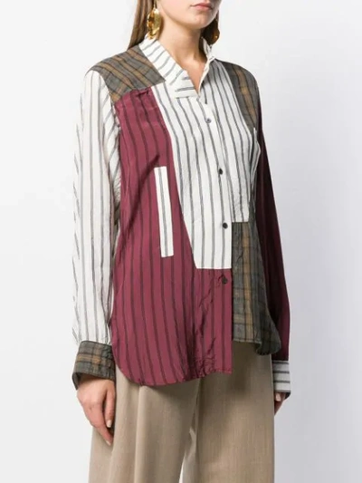 Shop Loewe Patchwork Check Shirt In White