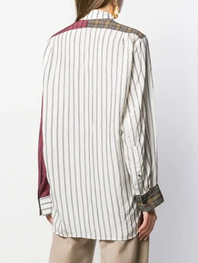 Shop Loewe Patchwork Check Shirt In White