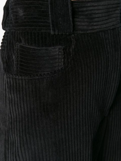 Shop Cedric Charlier Cédric Charlier Cropped Corduroy Trousers - Black