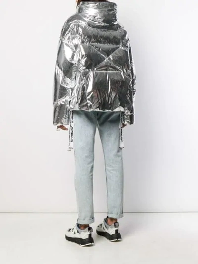 Shop Khrisjoy Hooded Puffer Jacket In Silver