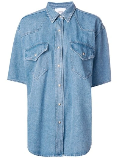 Shop Nanushka Seymour Denim Shirt  In Blue