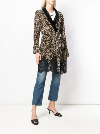 Shop Gold Hawk Leopard Print Velvet Jacket - Brown