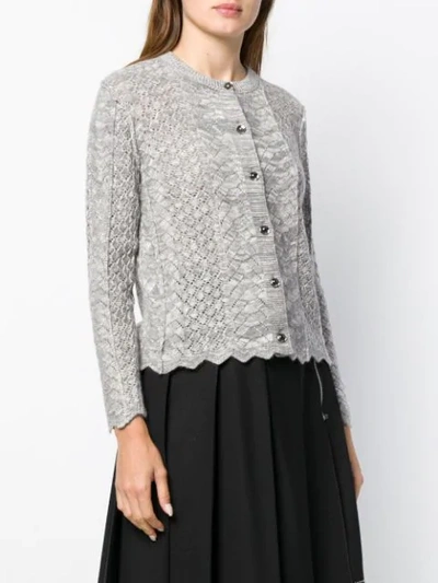 Shop Marc Jacobs Perforated Knit Cardigan In Grey
