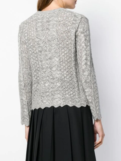 Shop Marc Jacobs Perforated Knit Cardigan In Grey