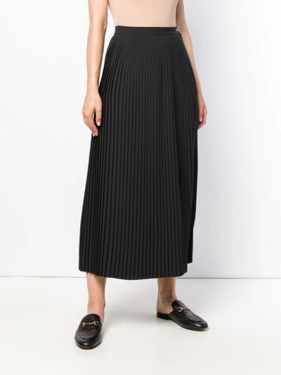 Shop Loro Piana Pleated Maxi Skirt In Black