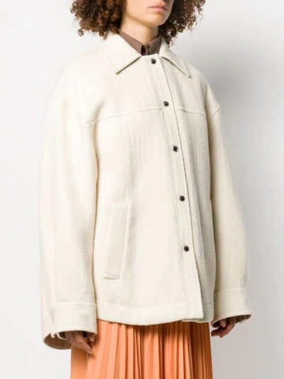 Shop Acne Studios Single Breasted Jacket In White