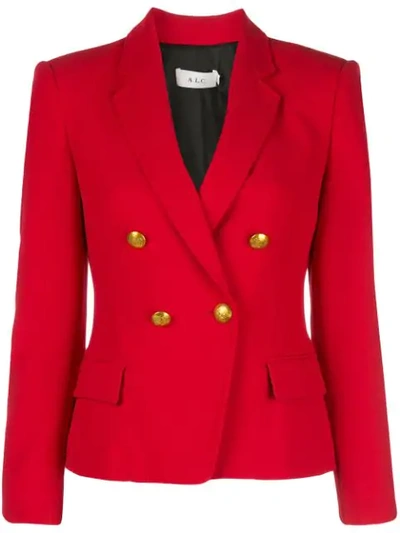 Shop A.l.c Double Breasted Blazer In Red