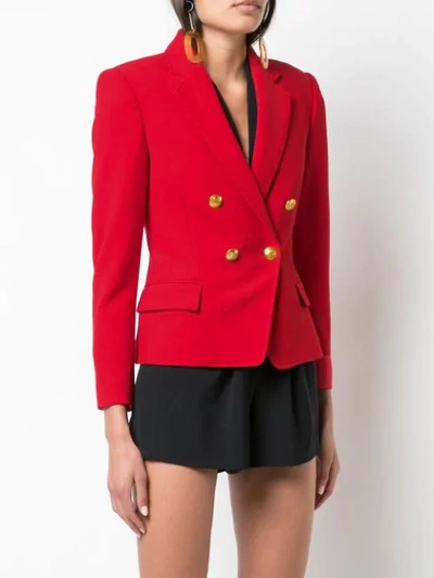 Shop A.l.c Double Breasted Blazer In Red