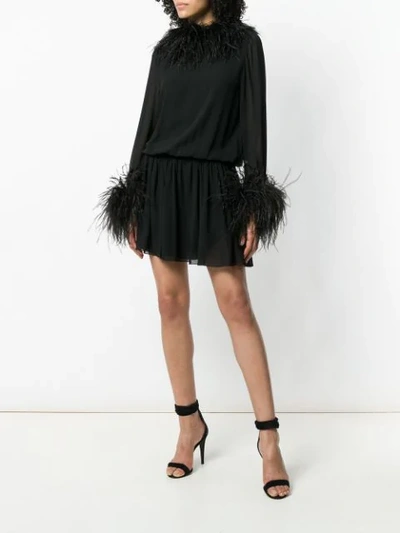 Shop Saint Laurent Long-sleeve Fitted Dress In Black