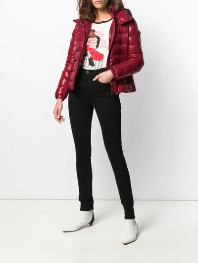 Shop Moncler Glossy Padded Jacket In Red