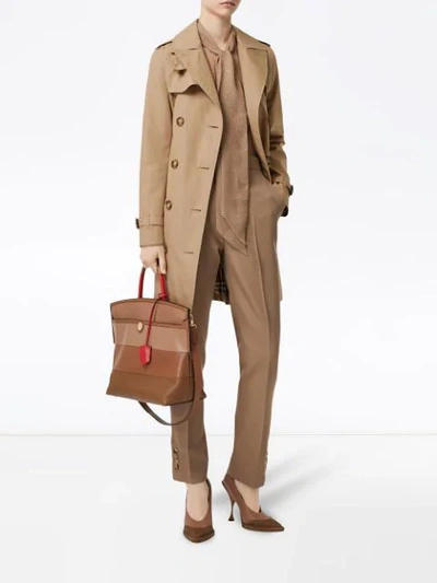 Shop Burberry Cotton Gabardine Trench Coat In Brown