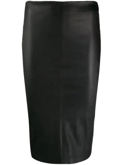 Shop Arma Leather Look Pencil Skirt In Black