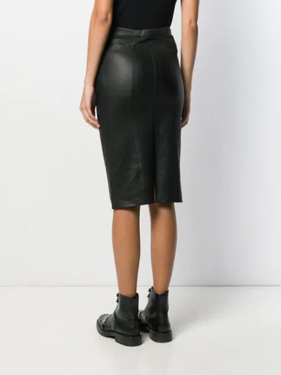 Shop Arma Leather Look Pencil Skirt In Black