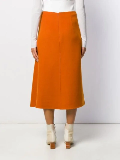 Shop Odeeh A-line Midi Skirt In Orange