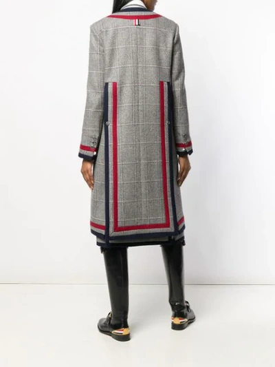 Shop Thom Browne Grey Tweed Cardigan Overcoat In 035 Med Grey