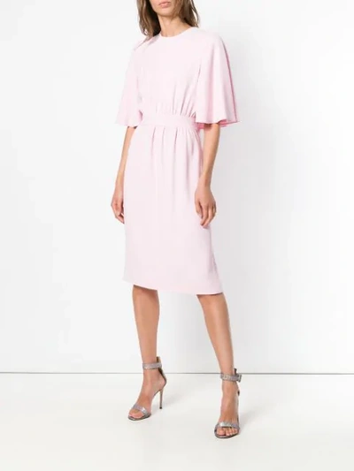 Shop Giambattista Valli Cape Effect Midi Dress - Pink
