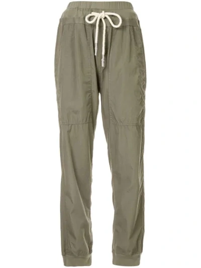 Shop Bassike Utility Cotton Jersey Pant In Imperial Army