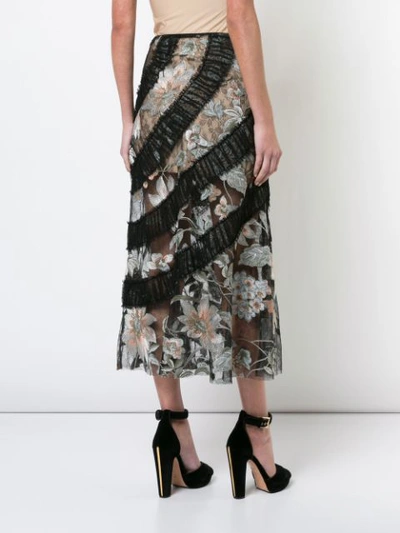 Shop Anna Sui Mystical Garden Embroidered Skirt - Black
