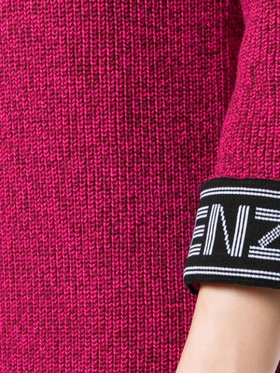 Shop Kenzo Logo Knit Dress - Pink