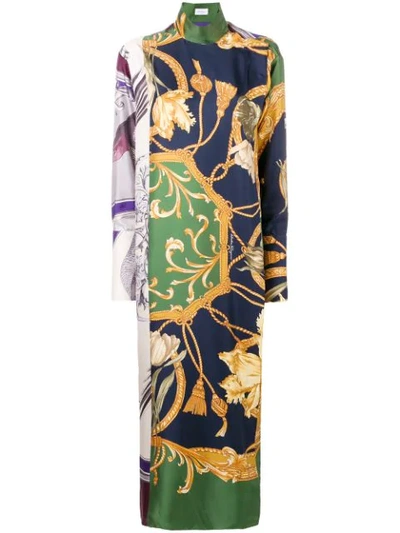 Shop Ferragamo Salvatore  Printed Loose Long Dress - Multicolour