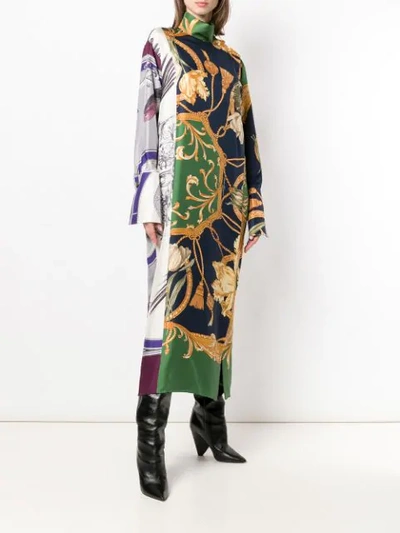 Shop Ferragamo Salvatore  Printed Loose Long Dress - Multicolour