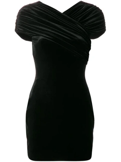 Shop Christopher Kane Stretch Velvet Mini Dress - Black