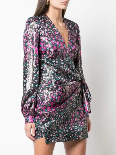 Raquel Diniz Eugenia Short Lamé Dress In Black