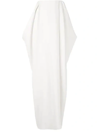 Shop The Row Nika Draped Crepe Maxi Skirt In White