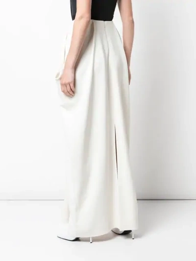 Shop The Row Nika Draped Crepe Maxi Skirt In White