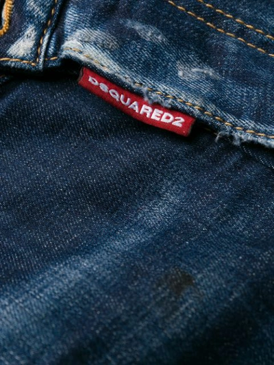 Dsquared2 Handwriting Print Jeans In Blue