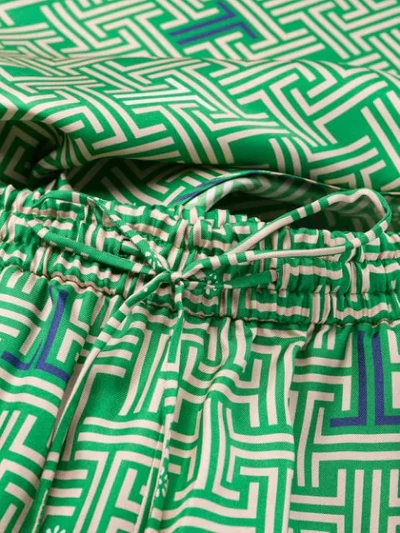 Shop Lanvin Drawstring Waist Trousers In Green
