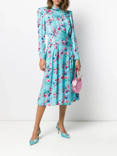 Shop Marc Jacobs Floral Print Dress In Blue