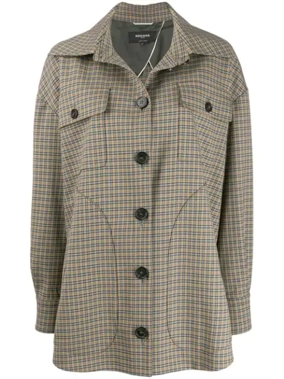 Shop Rochas Check Light-weight Jacket In Grey