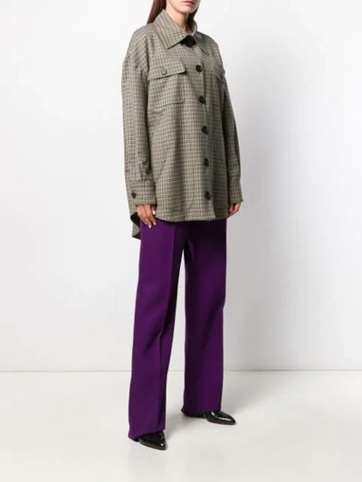 Shop Rochas Check Light-weight Jacket In Grey