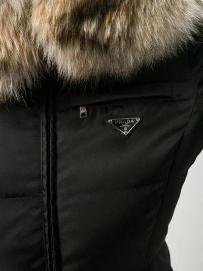 Shop Prada Hooded Puffer Jacket In F0002 Nero
