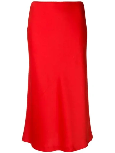 Shop Maison Margiela Flared Midi Skirt In Red