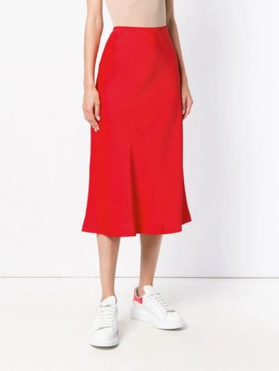 Shop Maison Margiela Flared Midi Skirt In Red