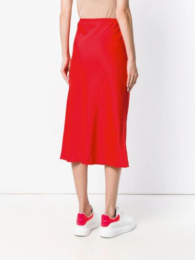 Shop Maison Margiela Flared Midi Skirt In Red