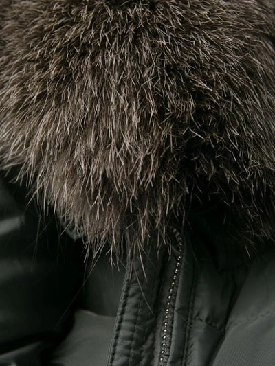 Shop Prada Fur-trimmed Padded Jacket In Grey