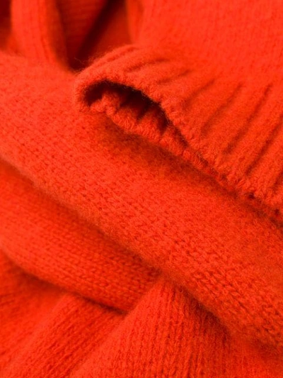 Shop Bottega Veneta Intrecciato Weave Knitted Dress In Red