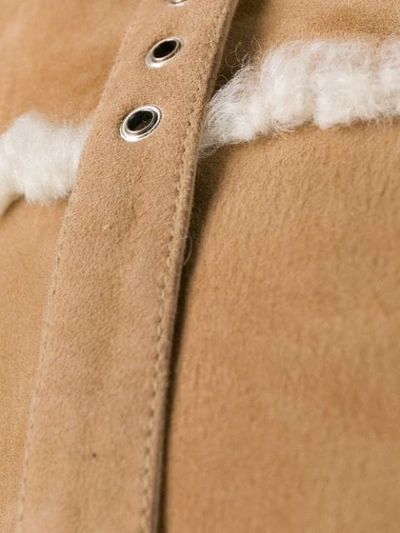 Shop Maison Margiela Zipped Shearling Coat In Neutrals