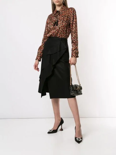 Shop Paule Ka Leopard Print Blouse In Brown