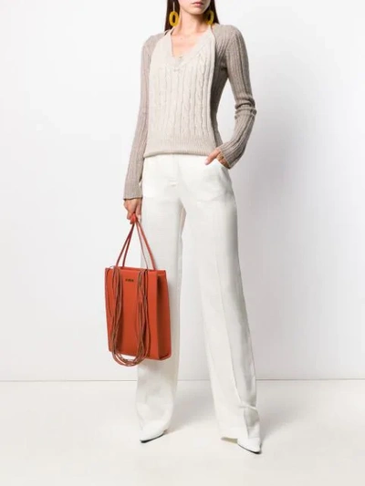 Shop Jacquemus Layered Style Knitted Jumper In Neutrals